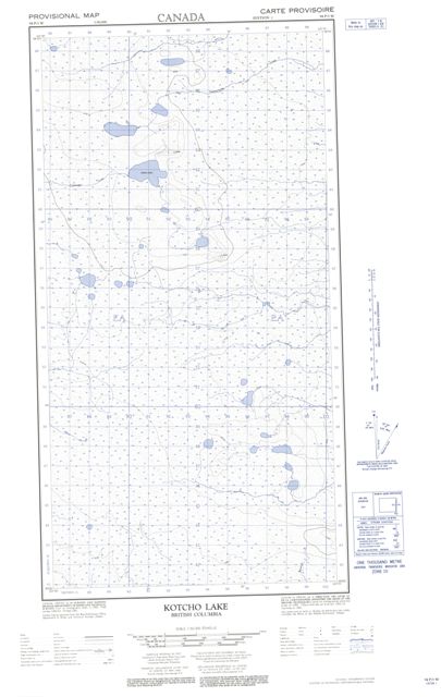 Kotcho Lake Topographic map 094P03W at 1:50,000 Scale
