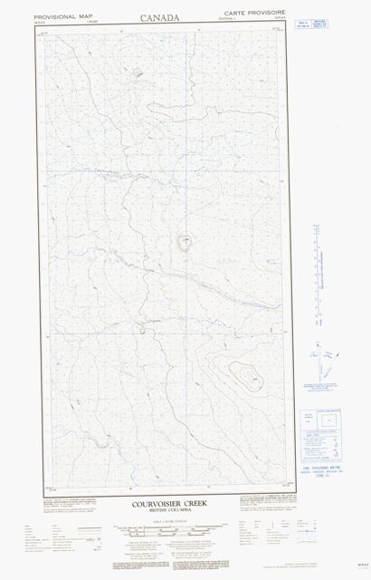 Courvoisier Creek Topographic map 094P04E at 1:50,000 Scale