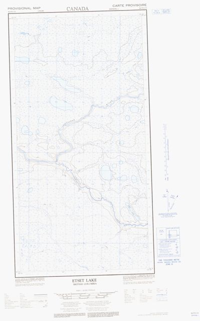 Etset Lake Topographic map 094P11E at 1:50,000 Scale