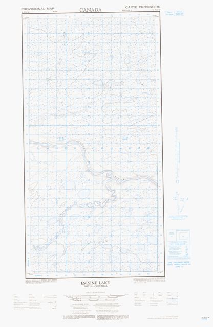 Estsine Lake Topographic map 094P13W at 1:50,000 Scale