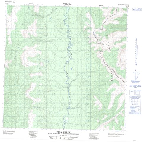 Tika Creek Topographic map 095C10 at 1:50,000 Scale