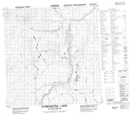 Stonemarten Lakes Topographic map 095E01 at 1:50,000 Scale