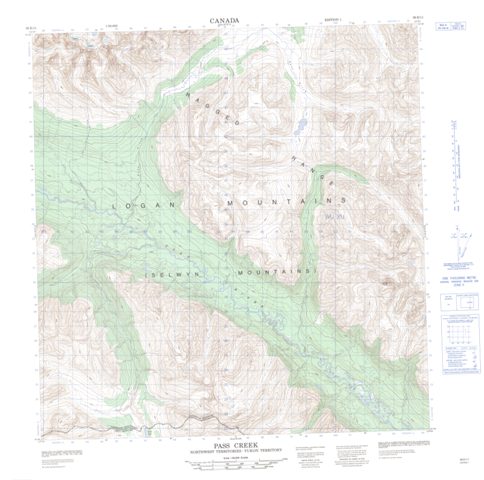 Pass Creek Topographic map 095E11 at 1:50,000 Scale