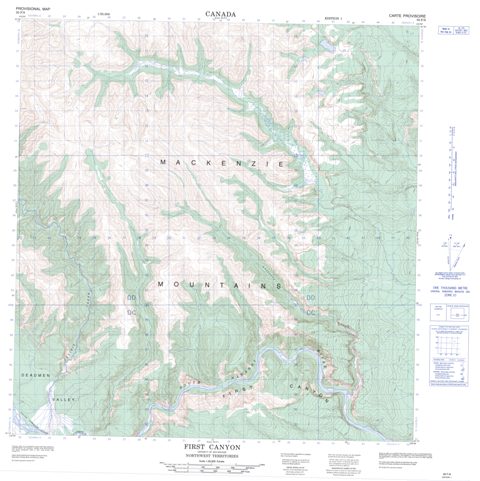 First Canyon Topographic map 095F08 at 1:50,000 Scale