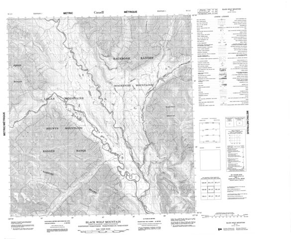 Black Wolf Mountain Topographic map 095L05 at 1:50,000 Scale