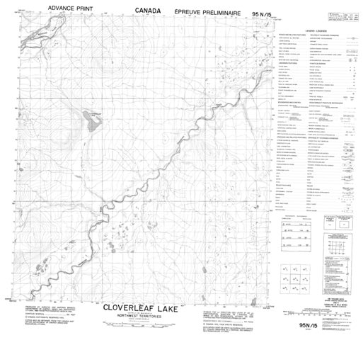 Cloverleaf Lake Topographic map 095N15 at 1:50,000 Scale