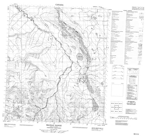 Mackay Range Topographic map 096C12 at 1:50,000 Scale