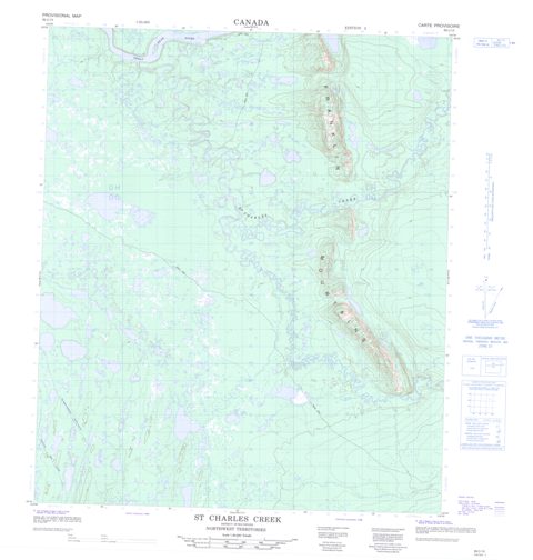 St Charles Creek Topographic map 096C15 at 1:50,000 Scale