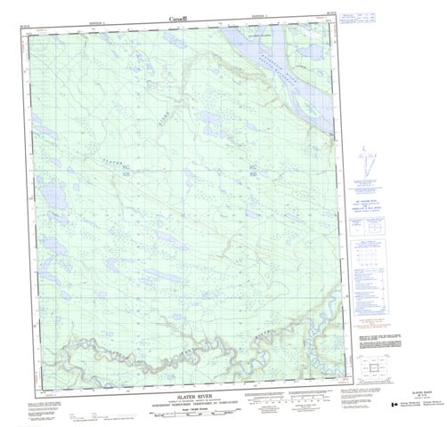 Slater River Topographic map 096D16 at 1:50,000 Scale