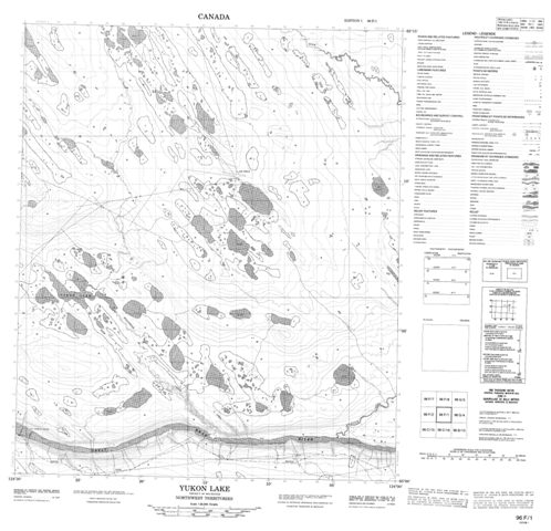 Yukon Lake Topographic map 096F01 at 1:50,000 Scale