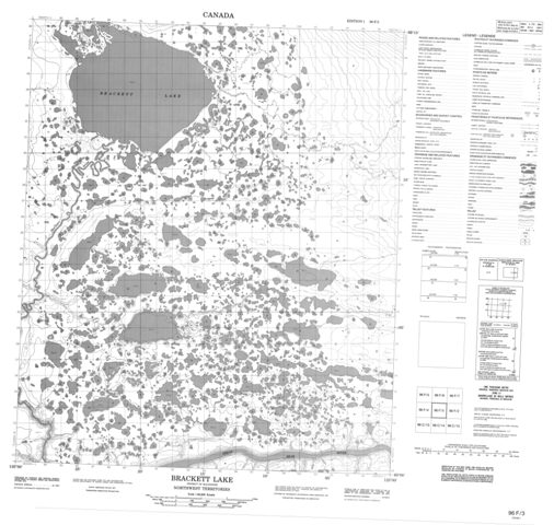 Brackett Lake Topographic map 096F03 at 1:50,000 Scale