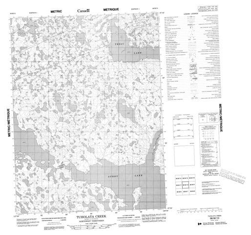 Tuholata Creek Topographic map 096M10 at 1:50,000 Scale