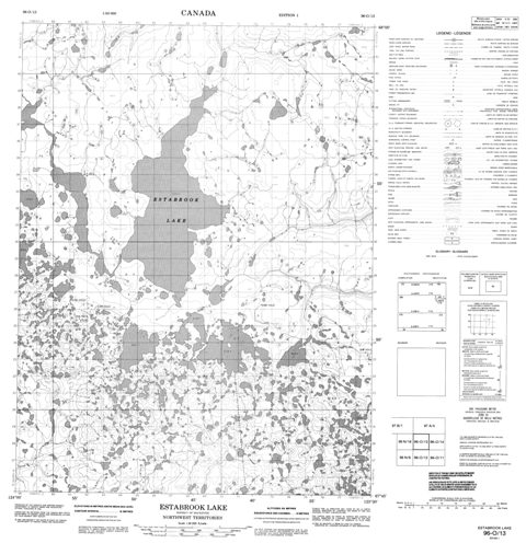 Estabrook Lake Topographic map 096O13 at 1:50,000 Scale