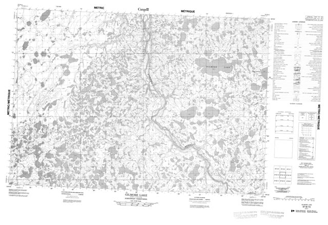 Gilmore Lake Topographic map 097B15 at 1:50,000 Scale