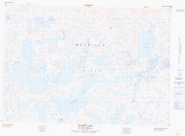 Biname Lake Topographic map 097C01 at 1:50,000 Scale