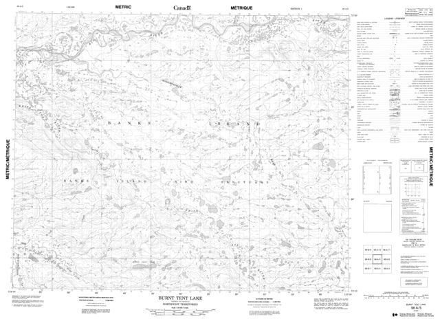 Burnt Tent Lake Topographic map 098A05 at 1:50,000 Scale
