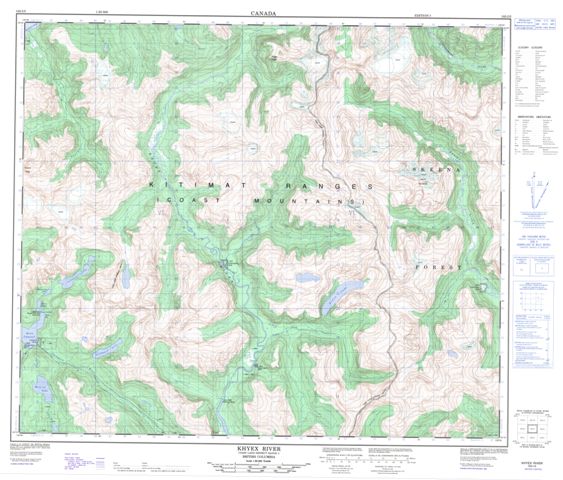 Khyex Topographic map 103I05 at 1:50,000 Scale