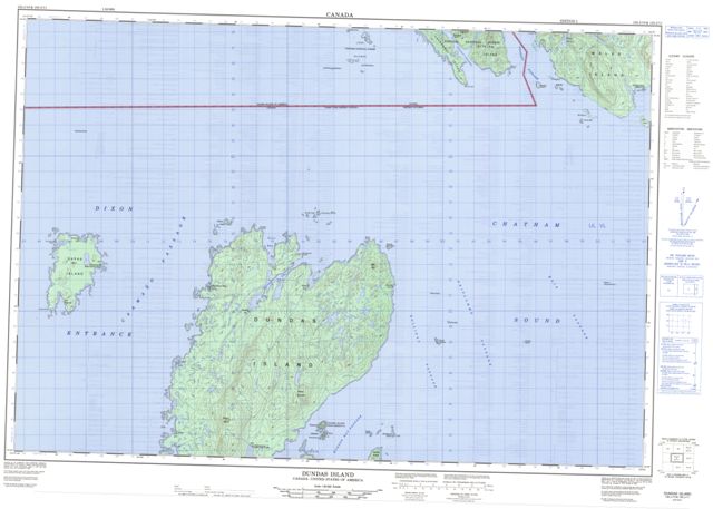Dundas Island Topographic map 103J10 at 1:50,000 Scale
