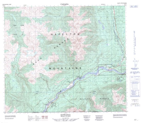 Kitwanga Topographic map 103P01 at 1:50,000 Scale