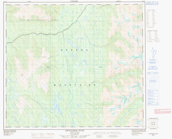 Kwinageese River Topographic map 104A02 at 1:50,000 Scale