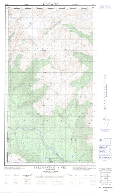 Bell-Irving River Topographic map 104A06E at 1:50,000 Scale