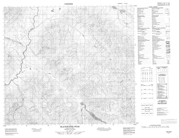 Blackwater Peak Topographic map 104A08 at 1:50,000 Scale
