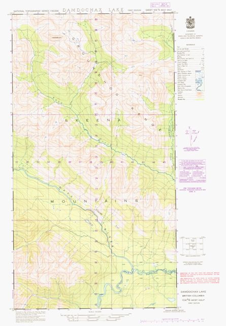 Damdochax Lake Topographic map 104A09W at 1:50,000 Scale