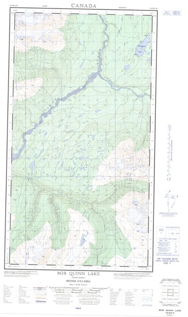 Bob Quinn Lake Topographic map 104B16W at 1:50,000 Scale