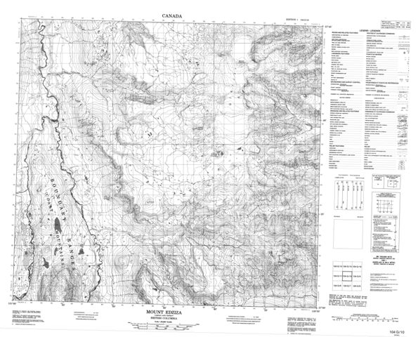 Mount Edziza Topographic map 104G10 at 1:50,000 Scale