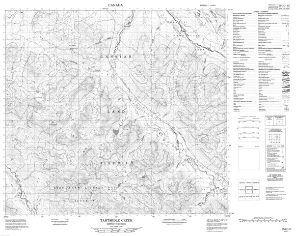 Tahtsedle Creek Topographic map 104H02 at 1:50,000 Scale