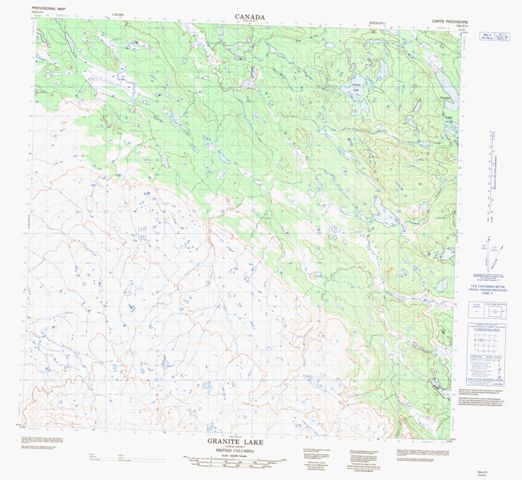 Granite Lake Topographic map 104J11 at 1:50,000 Scale