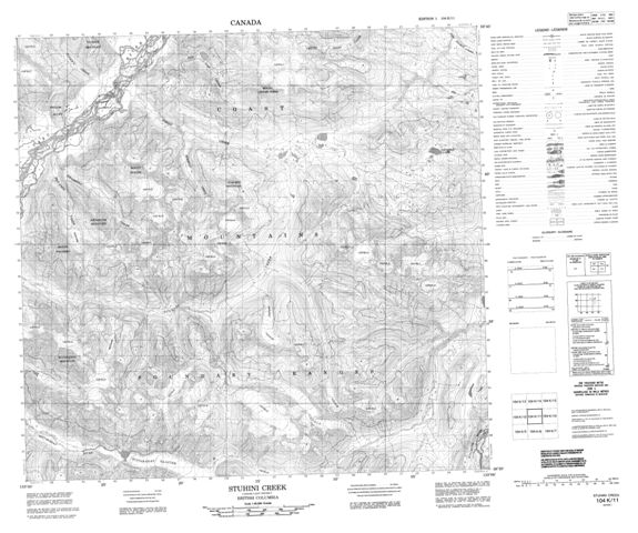 Stuhini Creek Topographic map 104K11 at 1:50,000 Scale