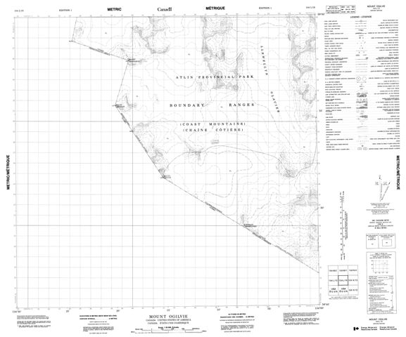 Mount Ogilvie Topographic map 104L16 at 1:50,000 Scale