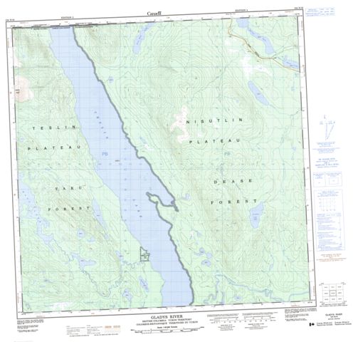 Gladys River Topographic map 104N16 at 1:50,000 Scale