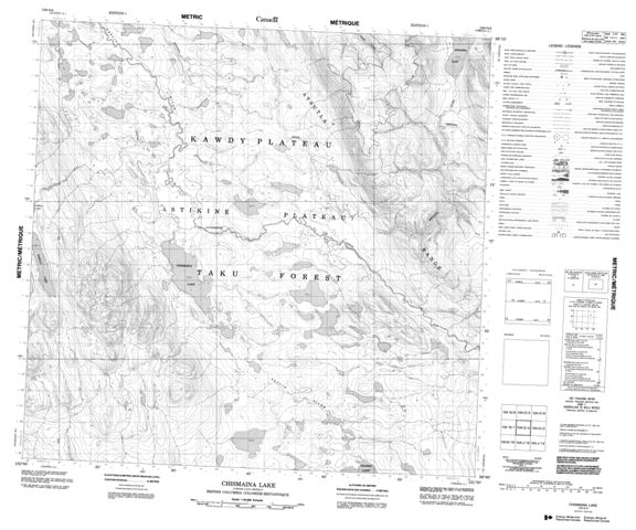 Chismaina Lake Topographic map 104O04 at 1:50,000 Scale
