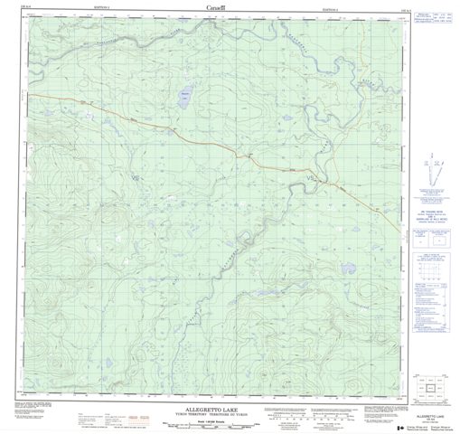 Allegretto Lake Topographic map 105A04 at 1:50,000 Scale