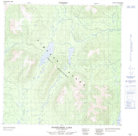 Hasselberg Lake Topographic map 105A13 at 1:50,000 Scale