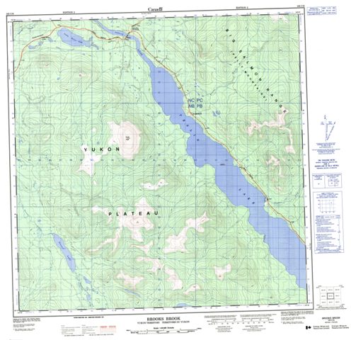 Brooks Brook Topographic map 105C06 at 1:50,000 Scale