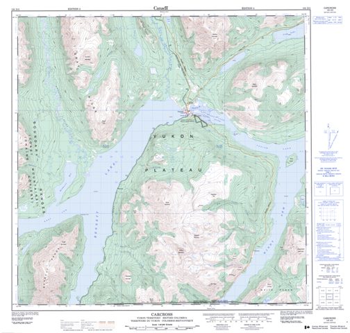 Carcross Topographic map 105D02 at 1:50,000 Scale