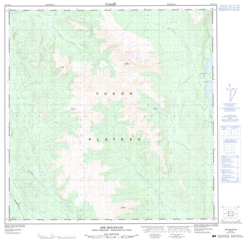 Joe Mountain Topographic map 105D15 at 1:50,000 Scale