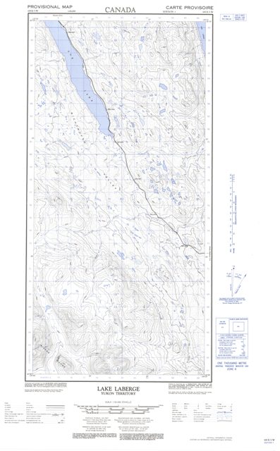 Lake Laberge Topographic map 105E03W at 1:50,000 Scale