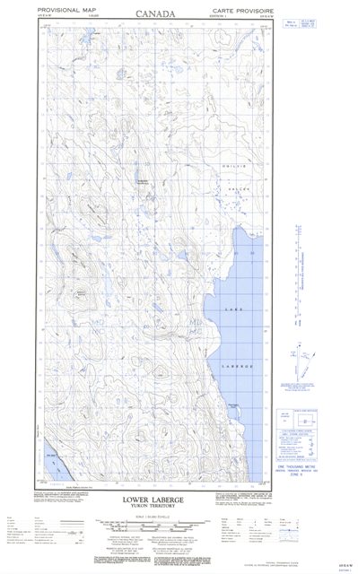 Lower Laberge Topographic map 105E06W at 1:50,000 Scale