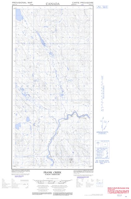 Frank Creek Topographic map 105E11E at 1:50,000 Scale