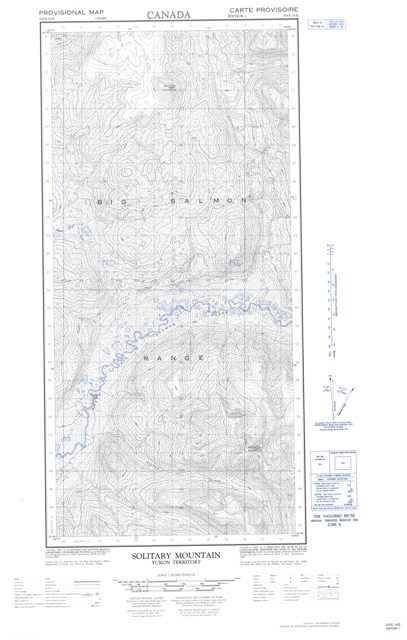 Solitary Mountain Topographic map 105E16E at 1:50,000 Scale