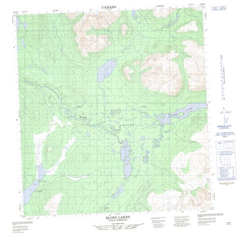 Blind Lakes Topographic map 105K08 at 1:50,000 Scale