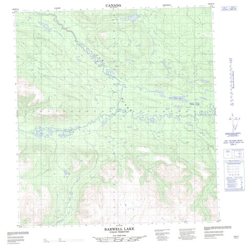 Barwell Lake Topographic map 105K11 at 1:50,000 Scale