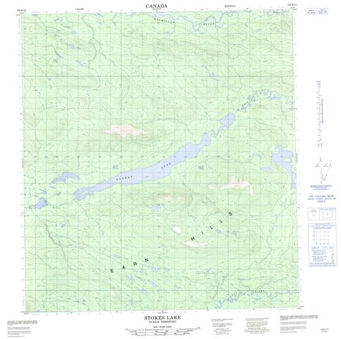 Stokes Lake Topographic map 105K13 at 1:50,000 Scale