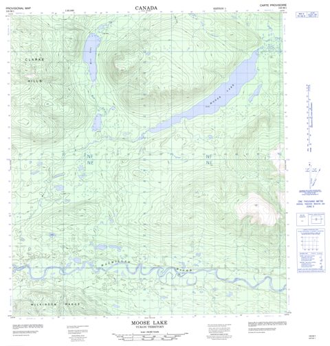 Moose Lake Topographic map 105M01 at 1:50,000 Scale