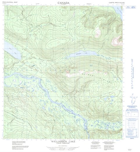 Williamson Lake Topographic map 105M11 at 1:50,000 Scale
