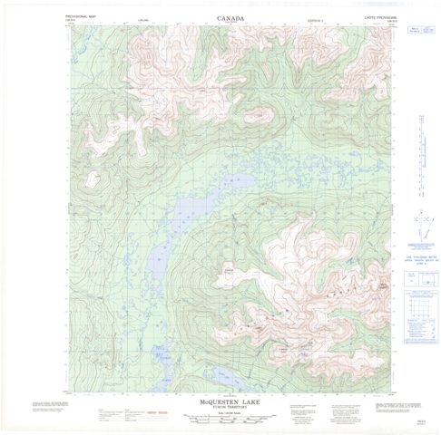 Mcquesten Lake Topographic map 106D03 at 1:50,000 Scale